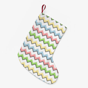 Pastel Chevron-Drop Shadow by Shirley Taylor Small Christmas Stocking