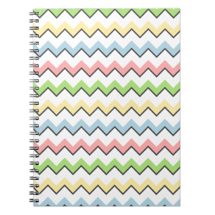 Pastel Chevron-Drop Shadow by Shirley Taylor Spiral Notebook