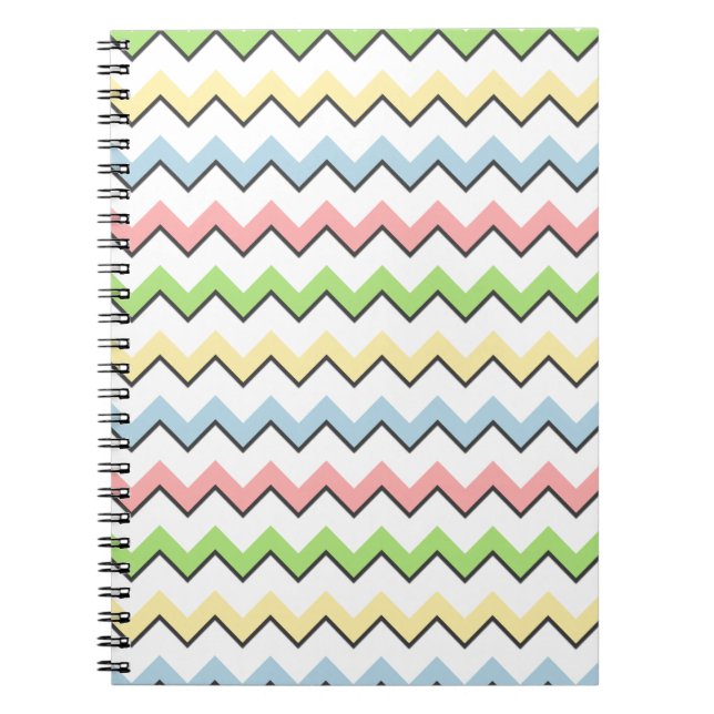 Pastel Chevron-Drop Shadow by Shirley Taylor Spiral Notebook (Front)
