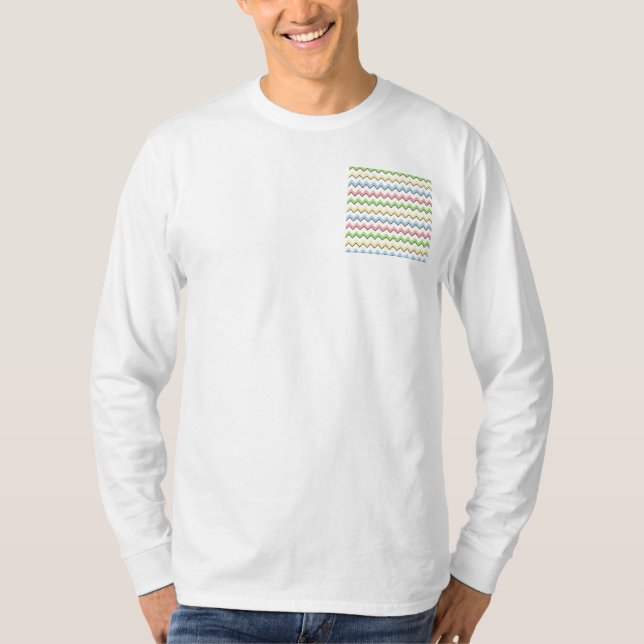 Pastel Chevron-Drop Shadow by Shirley Taylor T-Shirt (Front)