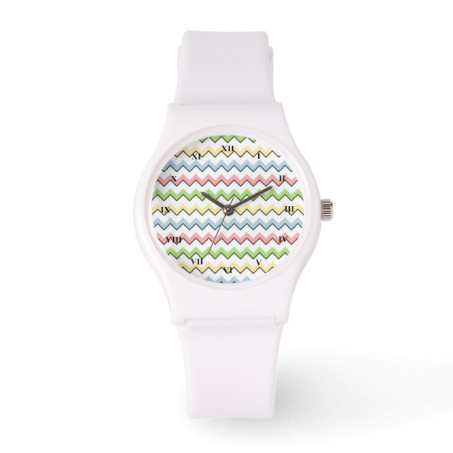 Pastel Chevron-Drop Shadow by Shirley Taylor Watch (Front)