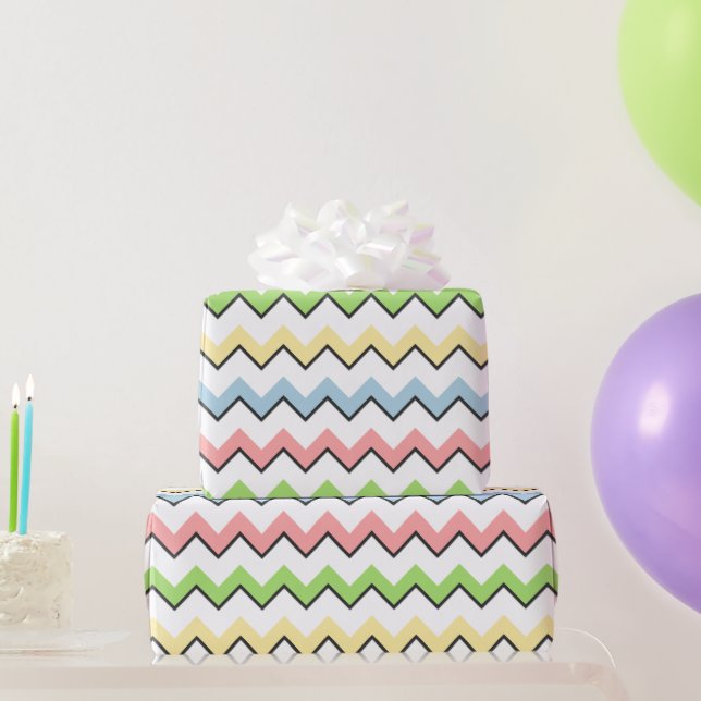 Pastel Chevron-Drop Shadow by Shirley Taylor Wrapping Paper (Party Gifts)