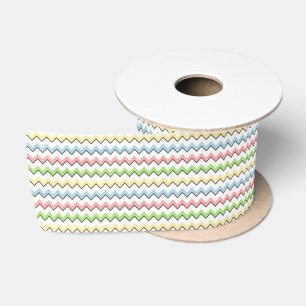 Pastel Chevron-Drop Shadow Satin Ribbon