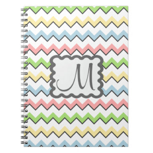 Pastel Chevron with Monogram by Shirley Taylor Spiral Notebook