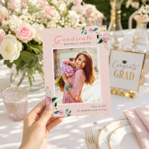 Pastel Chic Floral Girl Photo Graduation