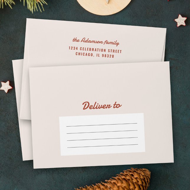 Pastel Christmas Baubles Custom Family Address Envelope (Creator Uploaded)