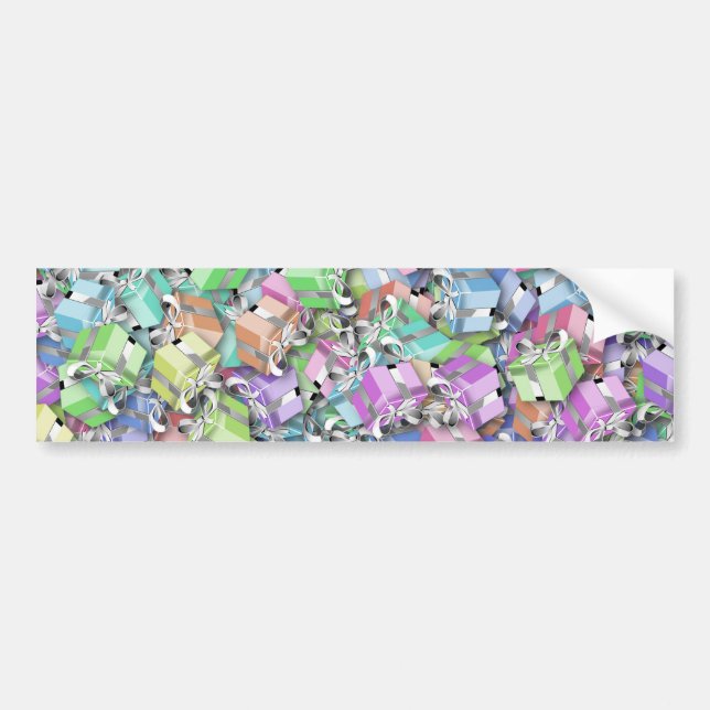 pastel christmas gift bumper sticker (Front)