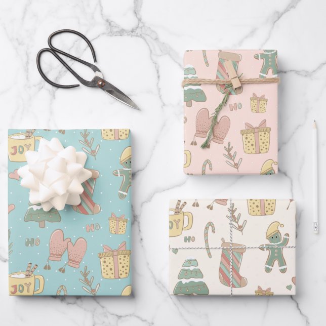 Pastel Christmas Gift Wrap (Front)