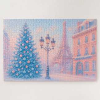 Pastel Christmas in Paris Jigsaw Puzzle