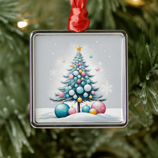 Pastel Christmas | Oversized Blue Pink Ornaments (Tree)