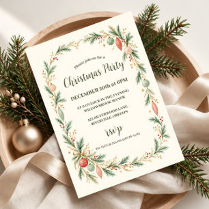 Pastel Christmas Party Invitation