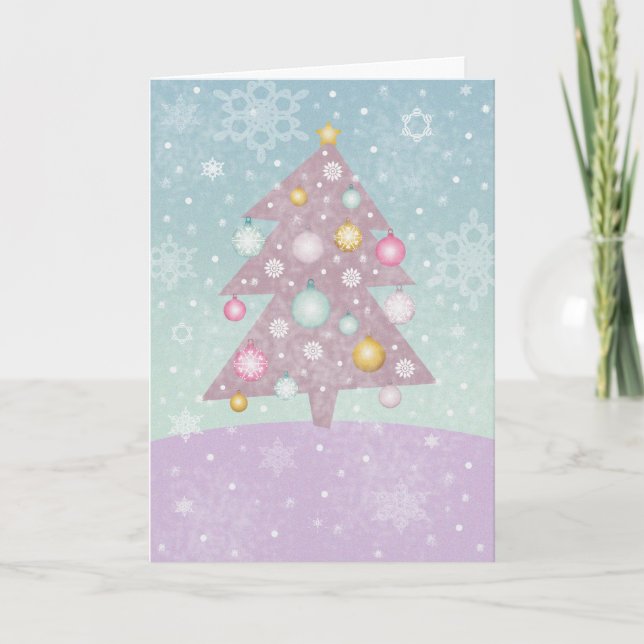 Pastel Christmas Tree Card (Front)