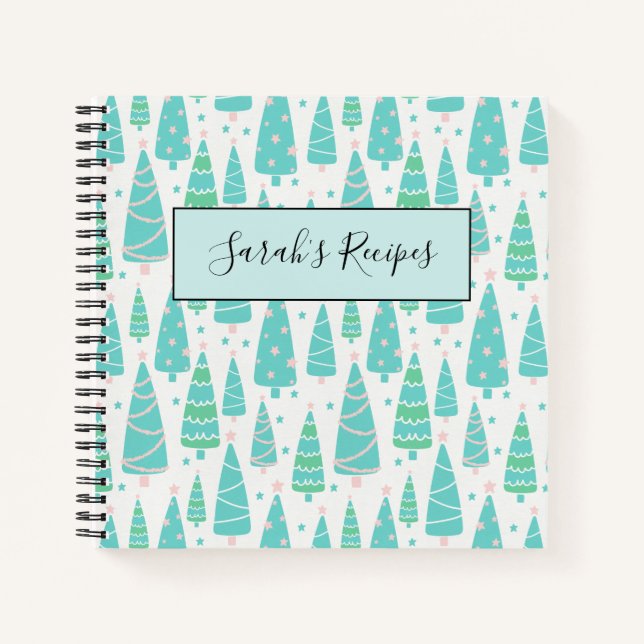 Pastel Christmas Tree Forest Notebook (Front)