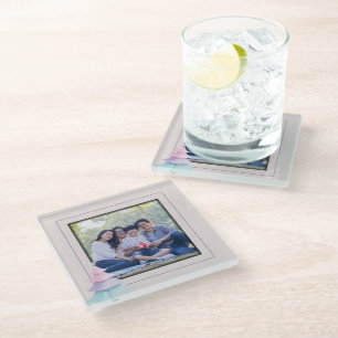 Pastel Christmas Tree Glass Coaster