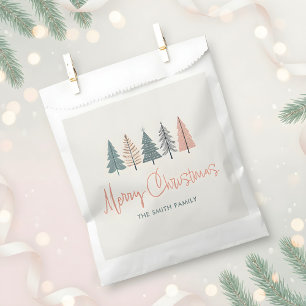 Pastel Christmas Trees Holiday Favour Bags