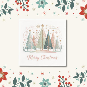 Pastel Christmas Trees Napkin