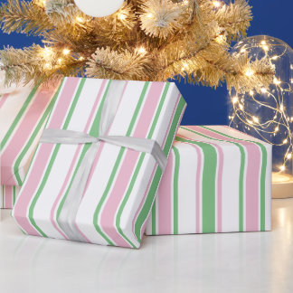 Pastel Christmas Wrapping Paper | Pink & Green