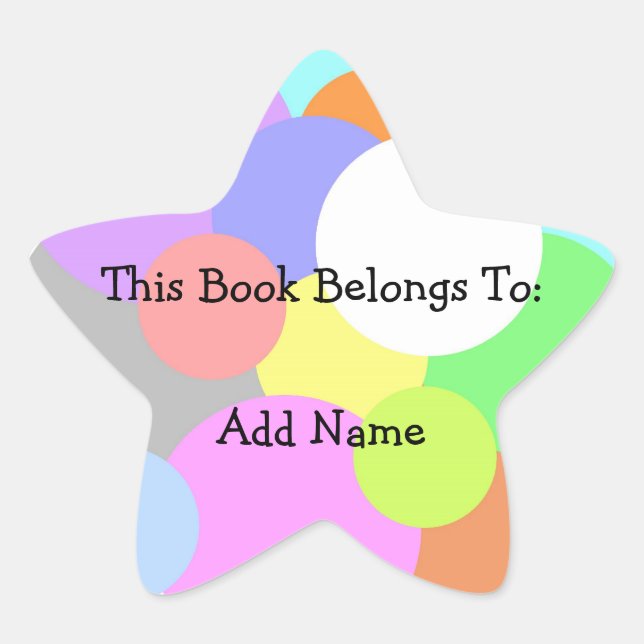 Pastel Circle Bookplate Sticker (Front)