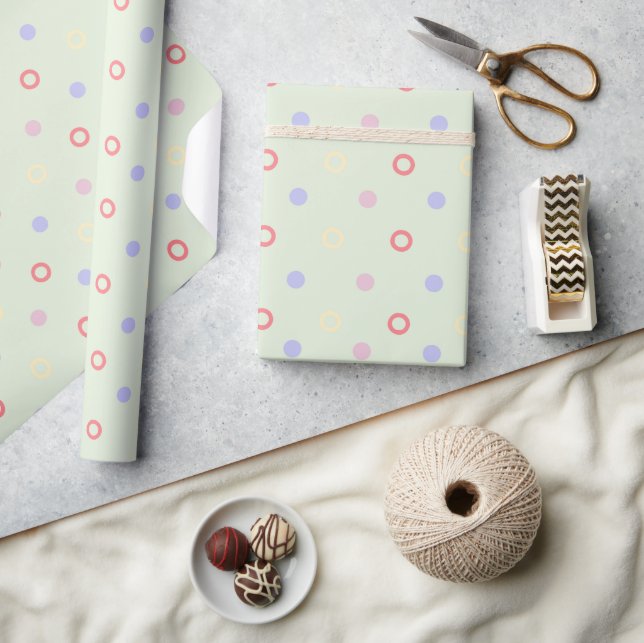 pastel circle dots Wrapping Paper (Crafts)