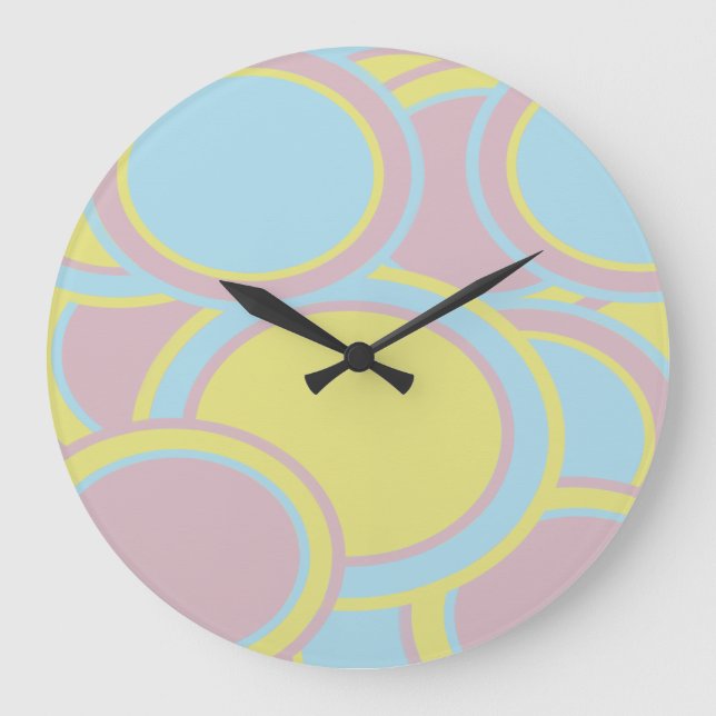Pastel Circles Wall Clock (Front)