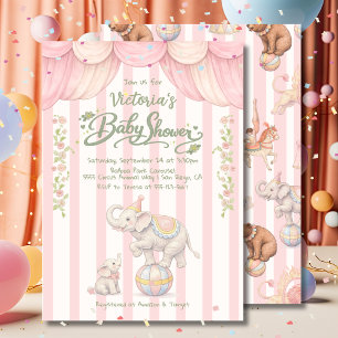 Pastel Circus Baby Shower Invitation