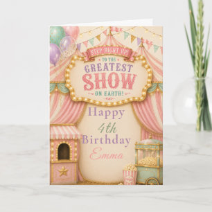 Pastel Circus Party Card