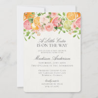 Pastel Citrus Floral Little Cutie Baby Shower