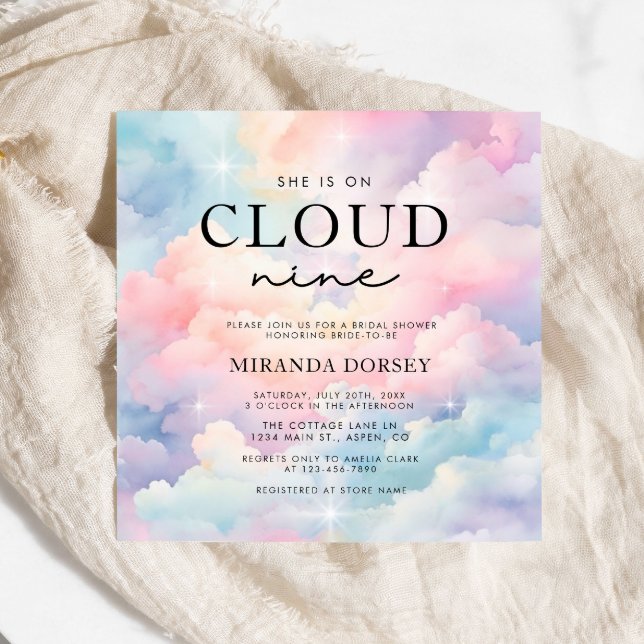 Pastel Cloud Nine Bridal Shower Invitation (Creator Uploaded)