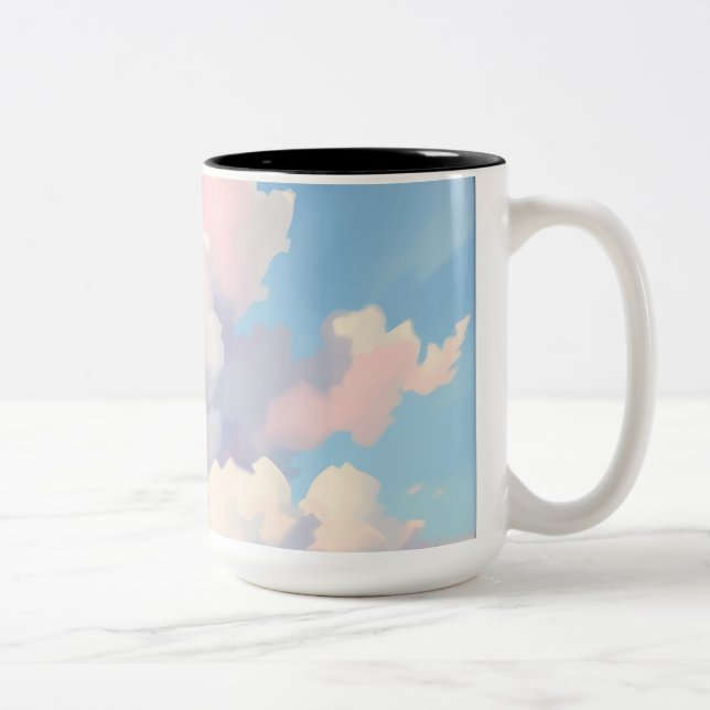 Pastel Clouds Impression Two-Tone Coffee Mug (Right)