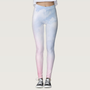 Pastel Clouds: Serene Background Pattern Leggings