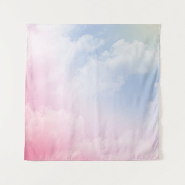 Pastel Clouds: Serene Background Pattern Tapestry (Front)
