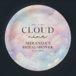 Pastel Clouds She's On Cloud Nine Bridal Shower Paper Plate<br><div class="desc">Pastel Clouds She's On Cloud Nine Bridal Shower Paper Plates. Matching items available.</div>