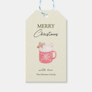 Pastel Cocoa Mug Cookie Merry Christmas Gift Tags