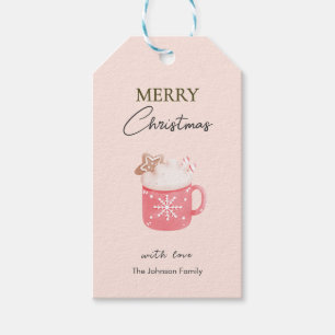 Pastel Cocoa Mug Cookie Merry Christmas Gift Tags