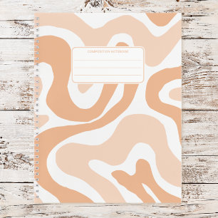 Pastel Color Abstract Pattern Groovy Notebook