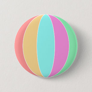 Pastel Color Beach Ball 6 Cm Round Badge
