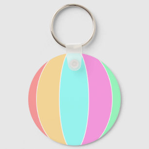 Pastel Color Beach Ball Key Ring