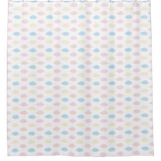 Pastel Color Clouds Pink Blue Yellow Modern Shower Curtain