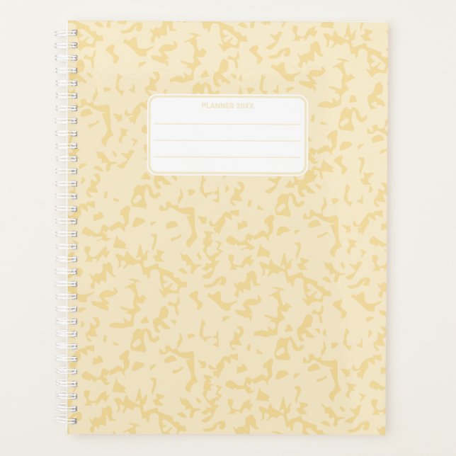 Pastel Color Marble Pattern Speckled Yearly Planner (Front)