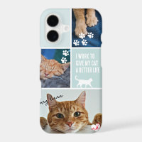 Pastel Colorblock Cat Photo Collage Monogram Pet