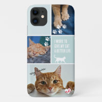 Pastel Colorblock Cat Photo Collage Monogram Pet