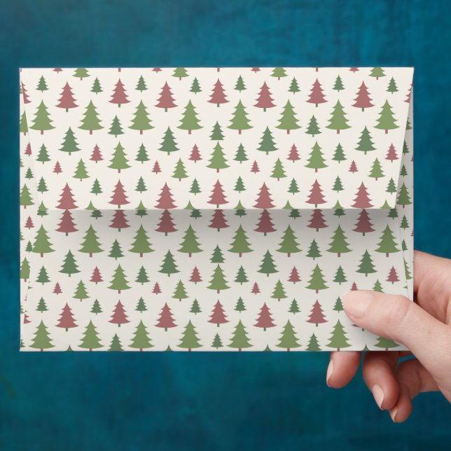 Pastel Colored Christmas Trees Envelope (Hand)