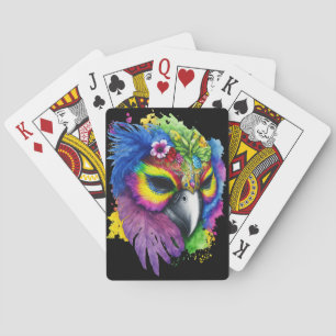 PASTEL COLORED MARDI GRAS BIRD PLAYING CARDS