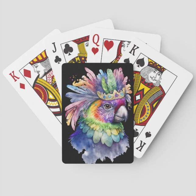 PASTEL COLORED MARDI GRAS BIRD PLAYING CARDS (Back)