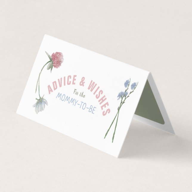 Pastel Colored Wild Floral Advice Cards (Front)