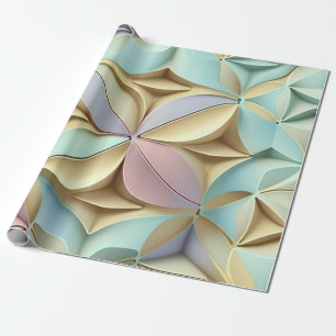 Pastel colors 3D effect pattern Wrapping Paper