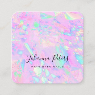 pastel colors abstract opal inspired square business card
