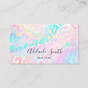 pastel colors animal skin pattern business card
