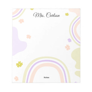 Pastel Colors Boho Rainbow Teaacher Notepad