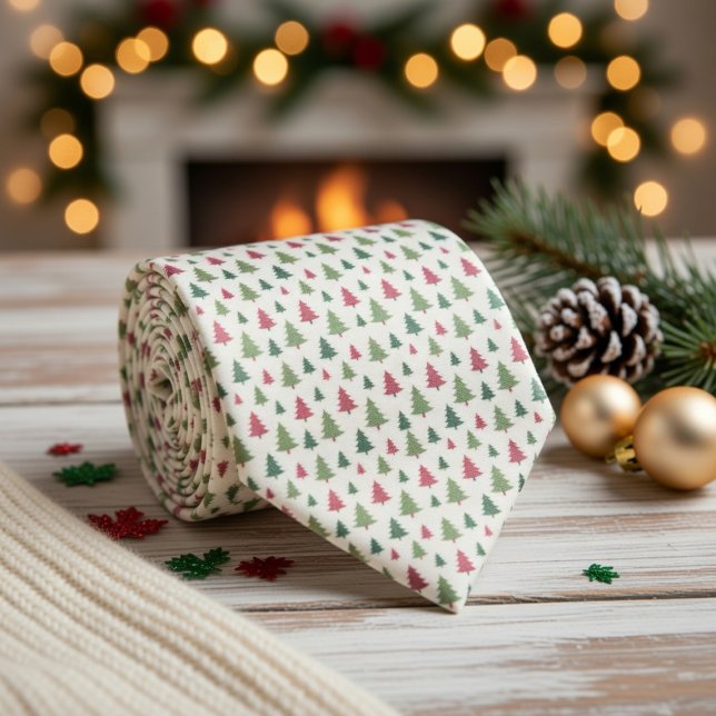 Pastel Colors Christmas Trees Tie (Creator Uploaded)